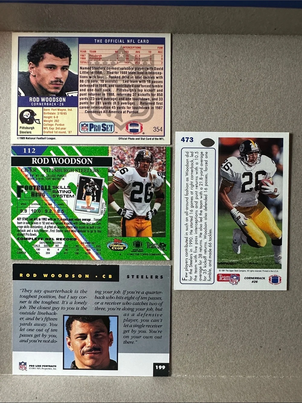 Rod Woodson with Jack Ham/Terry Bradshaw Steelers legends lot of 18 - Picture 5 of 13